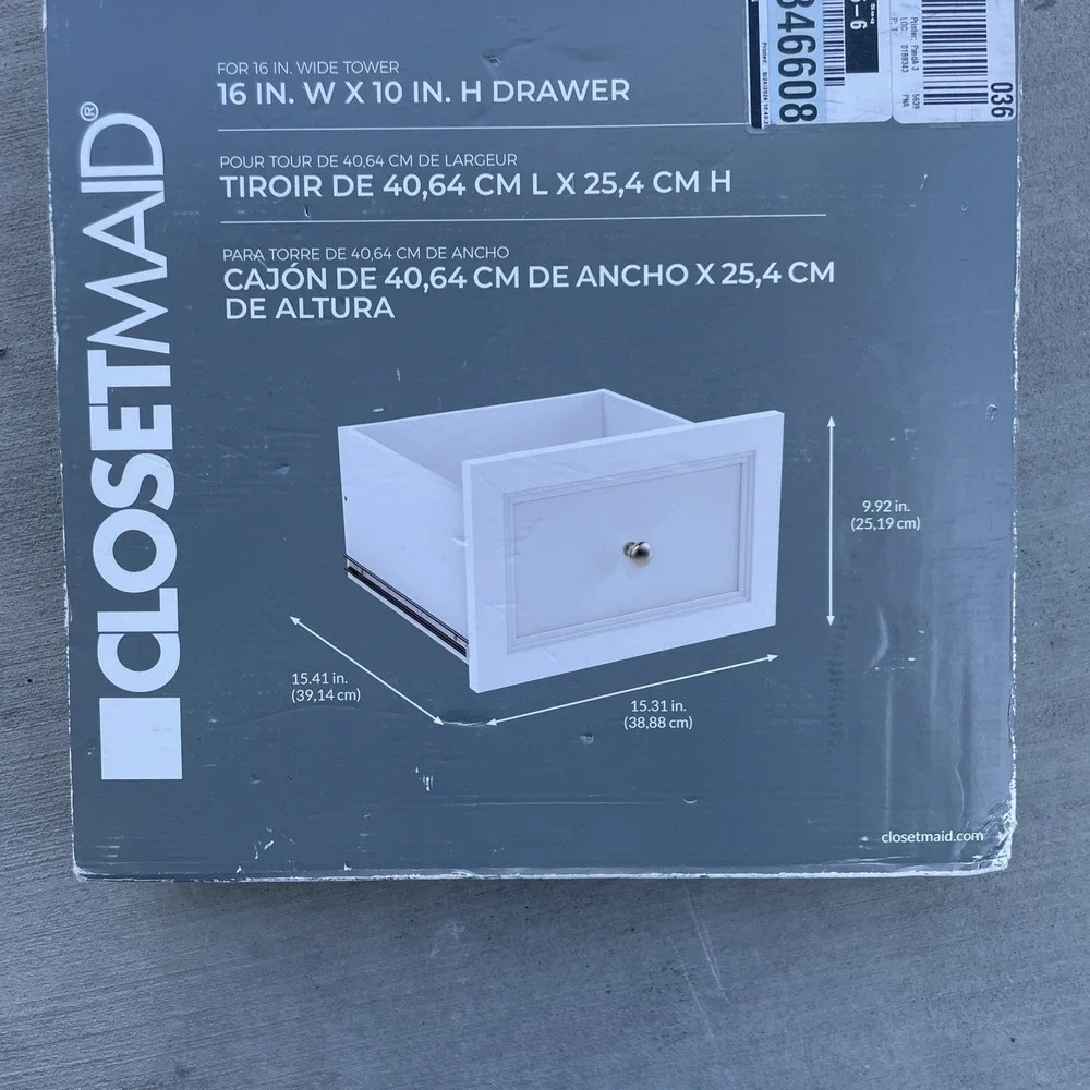ClosetMaid 54943 Selectives Suite‎ White Drawer Model 10 in x 16 in Drauble